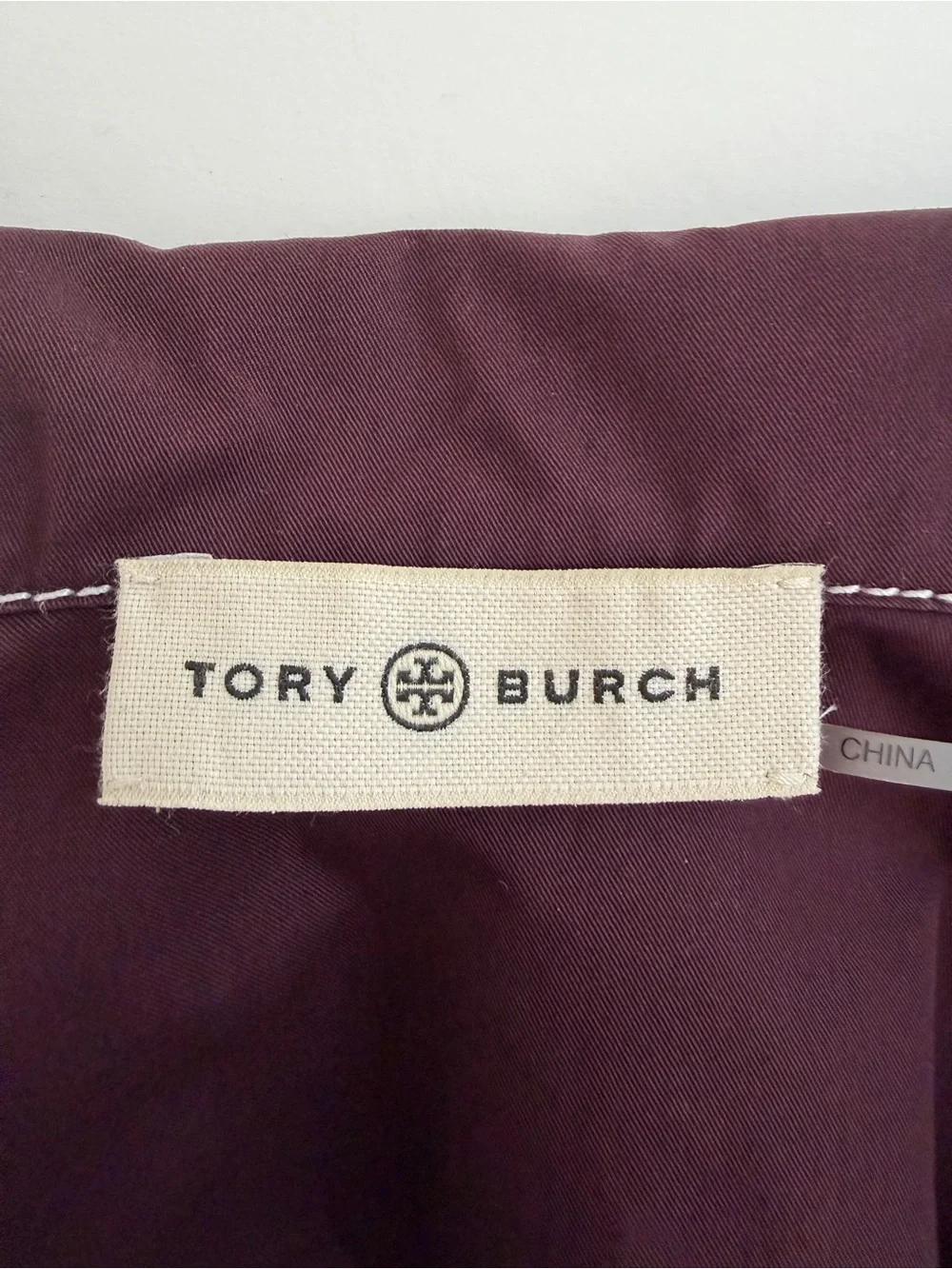 Tory Burch Cotton Poplin Top in Evening Plum
